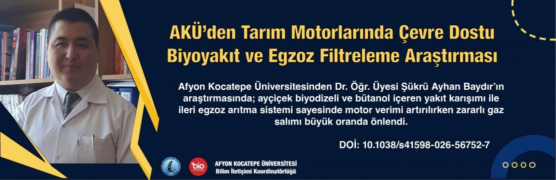 Tarımda Kullanılan Dizel Motorlar İçin Ayçiçek Biyodizeli ve Bütanollü Çevre Dostu Yakıt Formülasyonu Geliştirildi